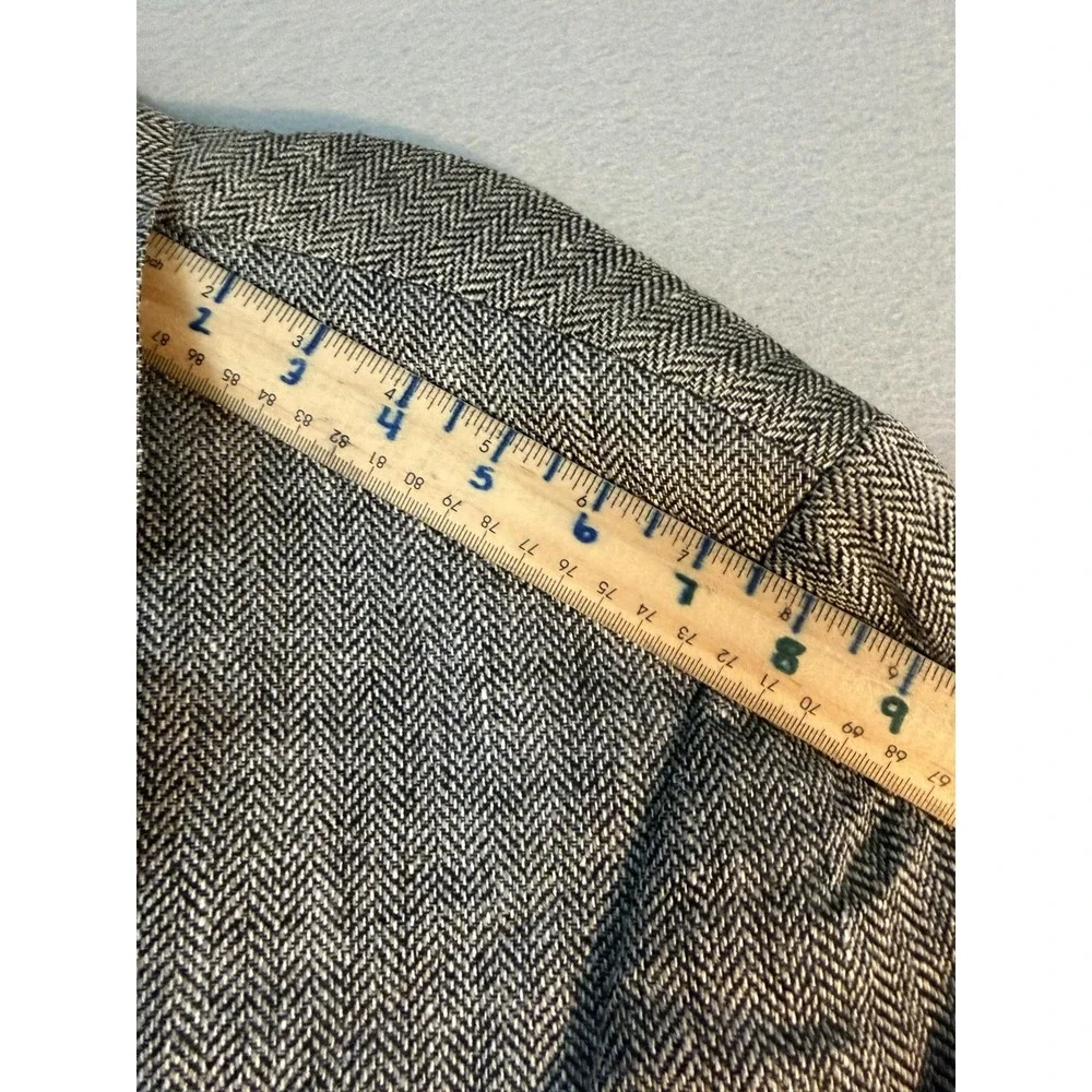Stafford Blazer Sport Coat Mens 50L Gray Silk Herringbone Tweed Classic Jacket